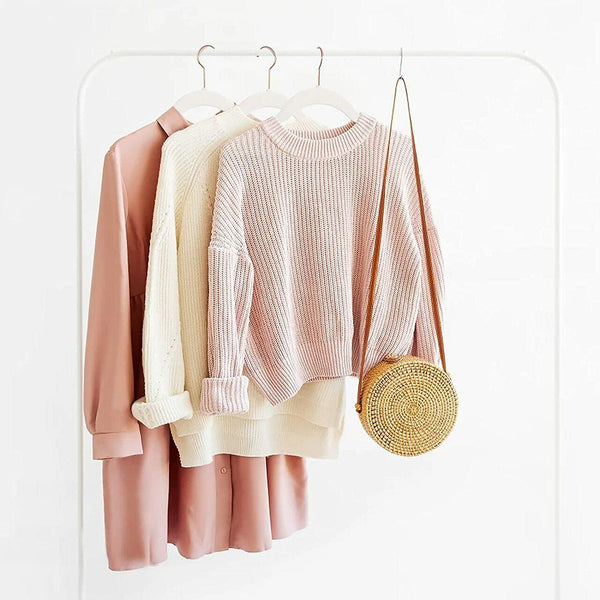 17'' Slim-Line White Suit Hanger with Rose Gold Hook Sold in Bundles of 20/50/100