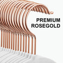 17'' Slim-Line White Suit Hanger with Rose Gold Hook Sold in Bundles of 20/50/100
