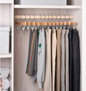 14'' Natural Wooden Pant Hanger With Clips Sold in Bundle of 25/50/100