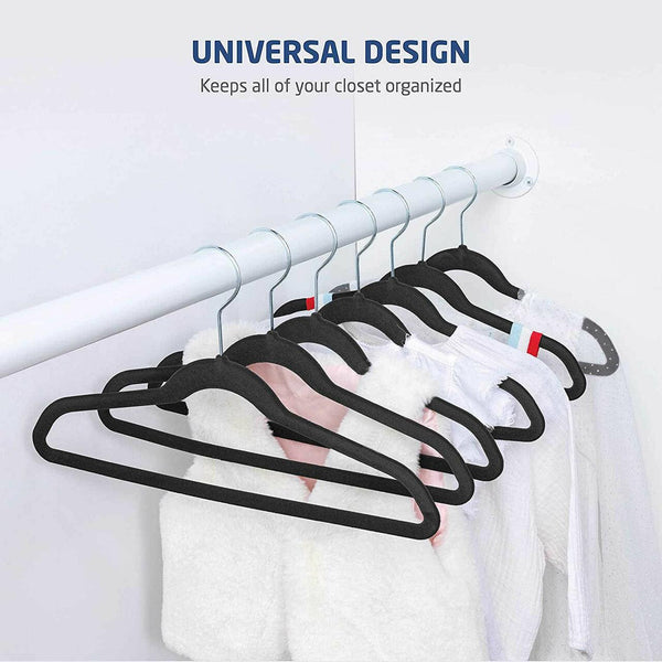 11.5'' Kids Size Slim-Line Black Suit Hanger with Chrome Hook Sold in Bundles of 20/50/100