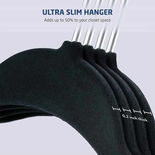 11.5'' Kids Size Slim-Line Black Suit Hanger with Chrome Hook Sold in Bundles of 20/50/100