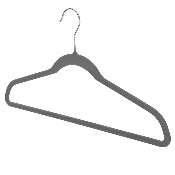 17'' Slim-Line Grey Colour Suit Hanger with Chrome Hook Sold in Bundles of 20/50/100