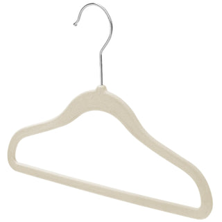 11.5'' Kids Size Slim-Line Ivory Suit Hanger with Chrome Metal Hook Sold in 20/50/100
