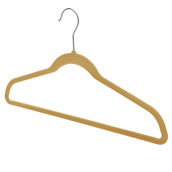 17'' Slim-Line Camel Colour Suit Hanger with Chrome Hook Sold in Bundles of 20/50/100