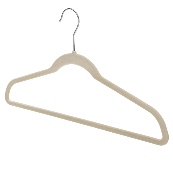 17'' Slim-Line Ivory Suit Hanger with Chrome Hook Sold in Bundles of 20/50/100