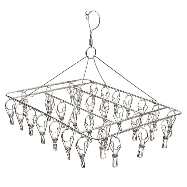 316 Marine Grade Stainless Steel Round Hanging Drying Rack - Large - with 38 Pegs - Mycoathangers