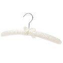 38cm Ivory Satin Hanger w/Chrome Hook-Sold in Bundle of 10/20/50 - Mycoathangers
