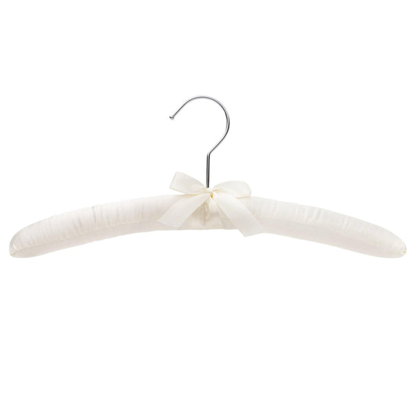 38cm Ivory Satin Hanger w/Chrome Hook-Sold in Bundle of 10/20/50 - Mycoathangers