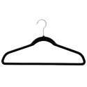 17'' Slim-Line Black Suit Hanger with Chrome Hook Sold in Bundles of 20/50/100