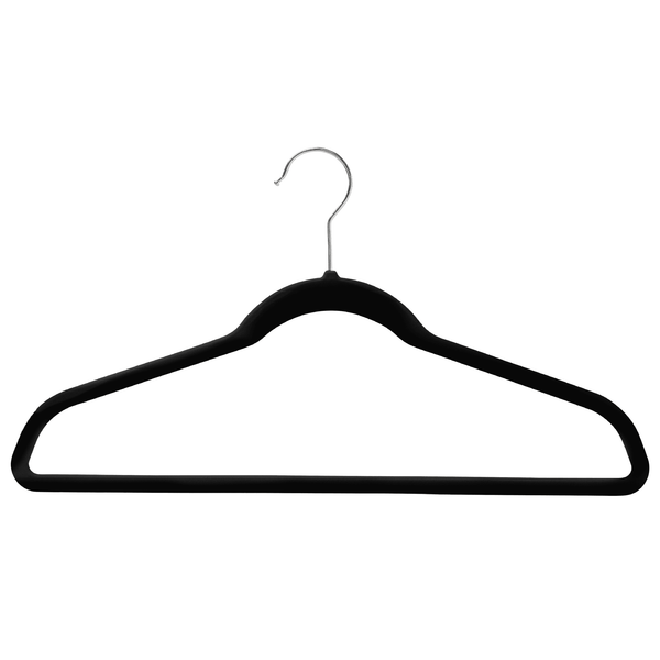 44.5cm Slim-Line Black Suit Hanger with Chrome Hook Sold in Bundles of 20/50/100 - Mycoathangers