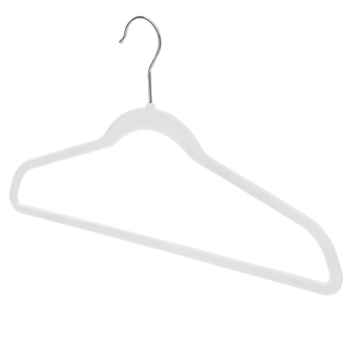 17'' Slim-Line White Suit Hanger with Chrome Hook Sold in Bundles of 20/50/100