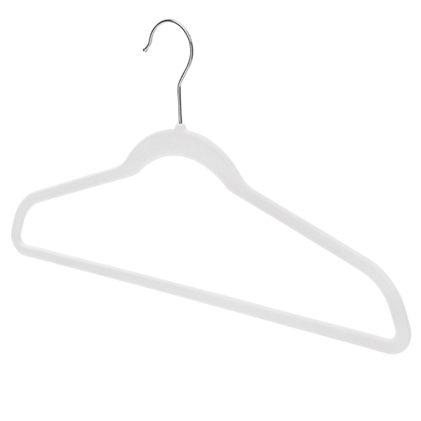 44.5cm Slim-Line White Suit Hanger with Chrome Hook Sold in Bundles of 20/50/100 - Mycoathangers