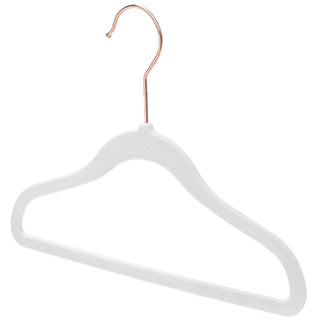 11.5'' Kids Size Slim-Line White Suit Hanger with Rose Gold Hook Sold in Bundles of 20/50/100