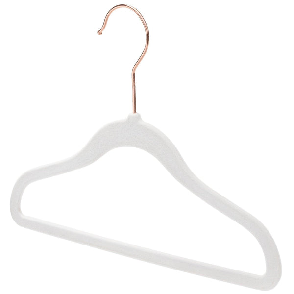 11.5'' Kids Size Slim-Line White Suit Hanger with Rose Gold Hook Sold in Bundles of 20/50/100