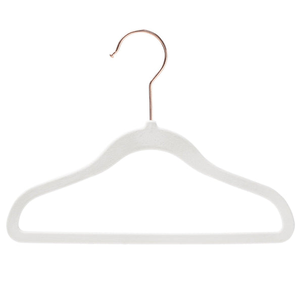 11.5'' Kids Size Slim-Line White Suit Hanger with Rose Gold Hook Sold in Bundles of 20/50/100