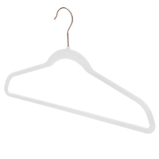 17'' Slim-Line White Suit Hanger with Rose Gold Hook Sold in Bundles of 20/50/100