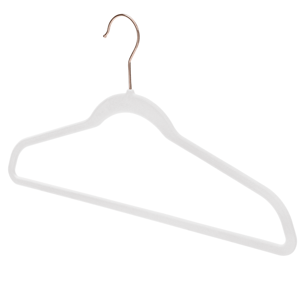 44.5cm Slim-Line White Suit Hanger with Rose Gold Hook Sold in Bundles of 20/50/100 - Mycoathangers