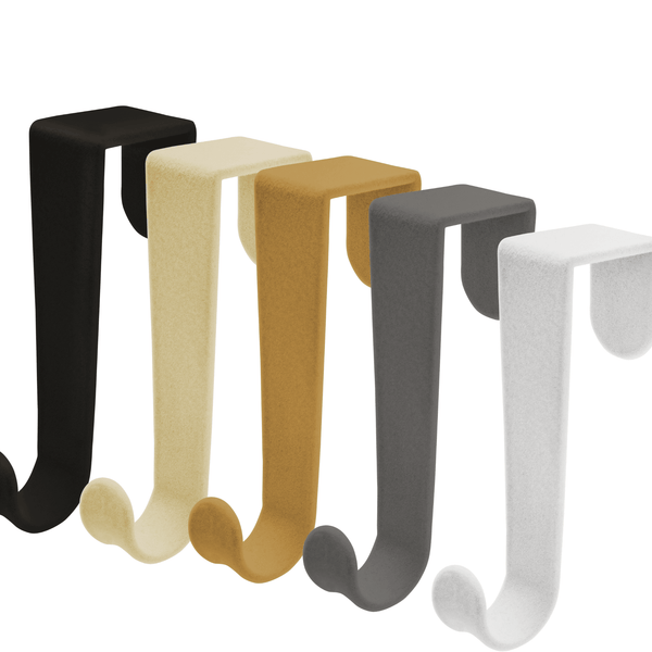 White Velvet Coated Over The Door Hook Non-Slip Sold in 2/4/12/24