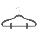 Grey Velvet Finger Clips for Velvet Coat Hangers Sold in Bundles 20/50/100 pcs