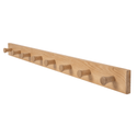Solid Oak Wood Wall Coat Rack/Hanger With 8 Extra Thick Non Slip Pegs (108cm Long)