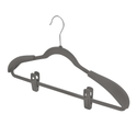 Grey Velvet Finger Clips for Velvet Coat Hangers Sold in Bundles 20/50/100 pcs - Mycoathangers