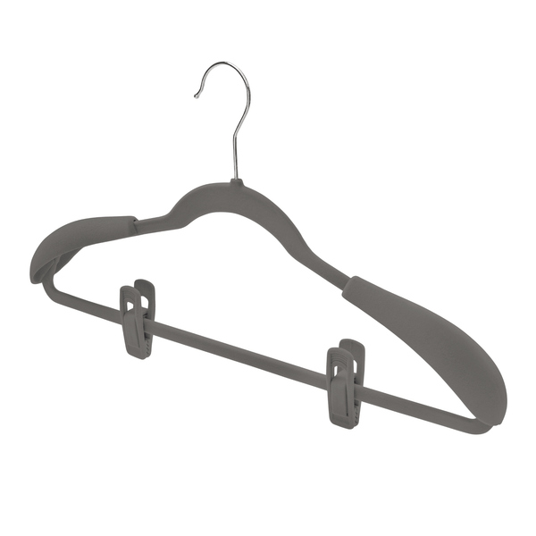 Grey Velvet Finger Clips for Velvet Coat Hangers Sold in Bundles 20/50/100 pcs