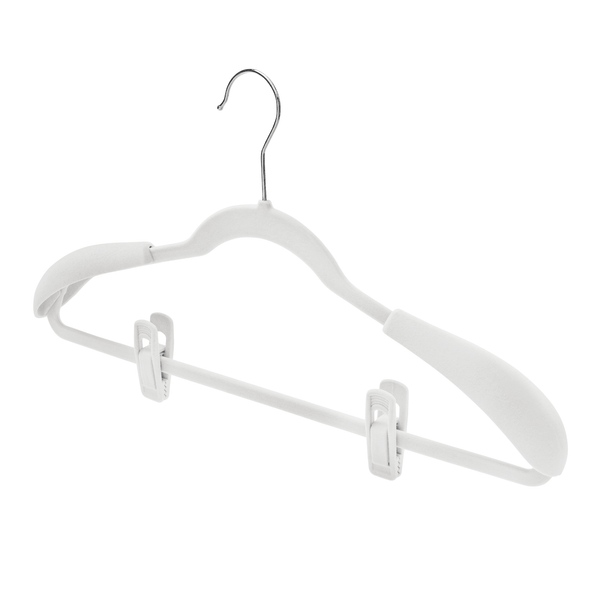 White Velvet Finger Clips for Velvet Coat Hangers Sold in Bundles 20/50/100 pcs - Mycoathangers