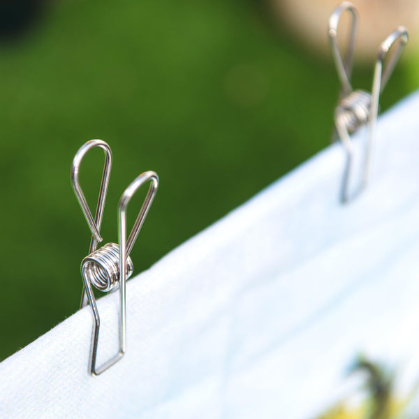 Regular Size Stainless Steel Clothes Pegs (Strong Grip 2.0mm Thick) Silver Colour Sold in 40/80 - Mycoathangers
