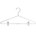 43cm Chrome Metal Combination Hanger (3.5mm thick) With Clips Sold in Bundles of 25/50/100 - Mycoathangers