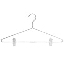 17'' Chrome Metal Combination Hanger (3.5mm thick) With Clips Sold in Bundles of 25/50/100