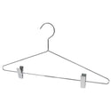 43cm Chrome Metal Combination Hanger (3.5mm thick) With Clips Sold in Bundles of 25/50/100 - Mycoathangers