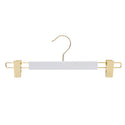 14'' Premium White Wooden Hanger With (Gold Hook & Clips) 12mm thick Sold 25/50/100