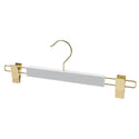 35.5cm Premium White Wooden Hanger With (Gold Hook & Clips) 12mm thick Sold 25/50/100 - Mycoathangers