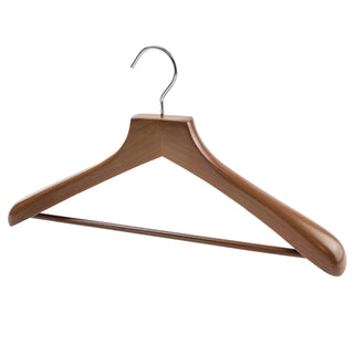 18'' Premium Walnut Wooden Suit Hanger With Bar 50mm thick Sold 2/6/10/20