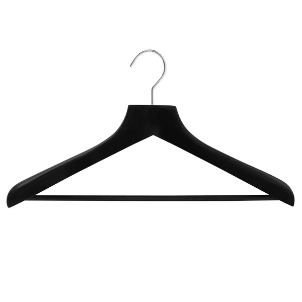 46cm Premium Black Wooden Suit Hanger With Bar 50mm thick Sold 2/6/10/20 - Mycoathangers