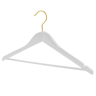 White Wooden Baby's Hanger with Chrome Pant Clips