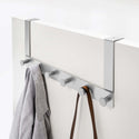 Home Essential 40cm Space Aluminium Door Rack With 6 Pegs Silver Colour Sold in 1/3/5 - Mycoathangers
