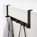 Home Essential 40cm Space Aluminium Door Rack With 6 Pegs Matte Black Sold in 1/3/5