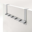 Home Essential 40cm Space Aluminium Door Rack With 6 Pegs Silver Colour Sold in 1/3/5