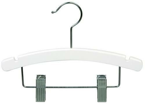 14'' Children Combination Wooden Hanger w/Clips and U-Notches Sold in Bundle of 25/50/100