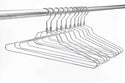 17'' Chrome Metal Hanger (3.5mm thick) With Bar Sold in Bundles of 25/50/100