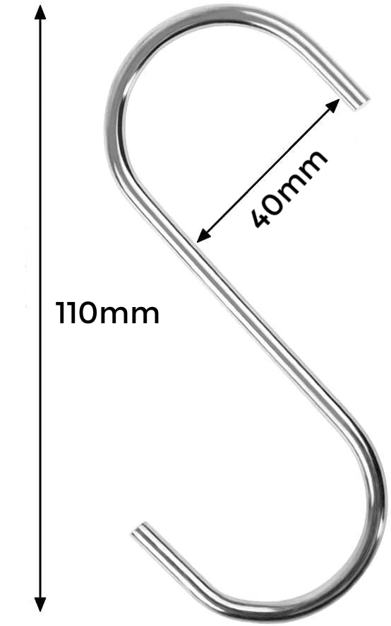 Large Size Heavy Duty S Metal Hooks - 304 Stainless Steel with 4mm Thick - Mycoathangers