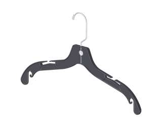 17'' Black Plastic Top Hanger Sold in Bundles of 25/50/100