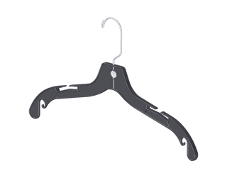 44cm Black Plastic Top Hanger Sold in Bundles of 25/50/100 - Mycoathangers