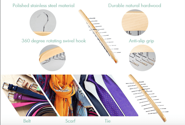 Natural Wooden Tie Hanger - Sold 1/5/10 - Mycoathangers