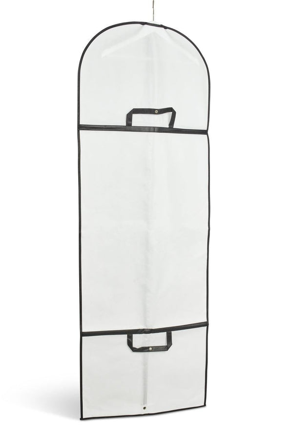 Bridal Wedding Dress Garment Bag White with Black Trim Sold in 1/3/5/10 - Mycoathangers
