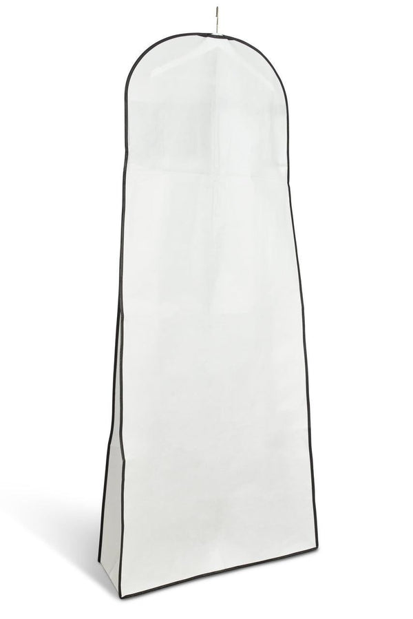 Bridal Wedding Gown Dress Garment Bag White Colour with Black Colour Trim Sold in 1/3/5/10 - Mycoathangers